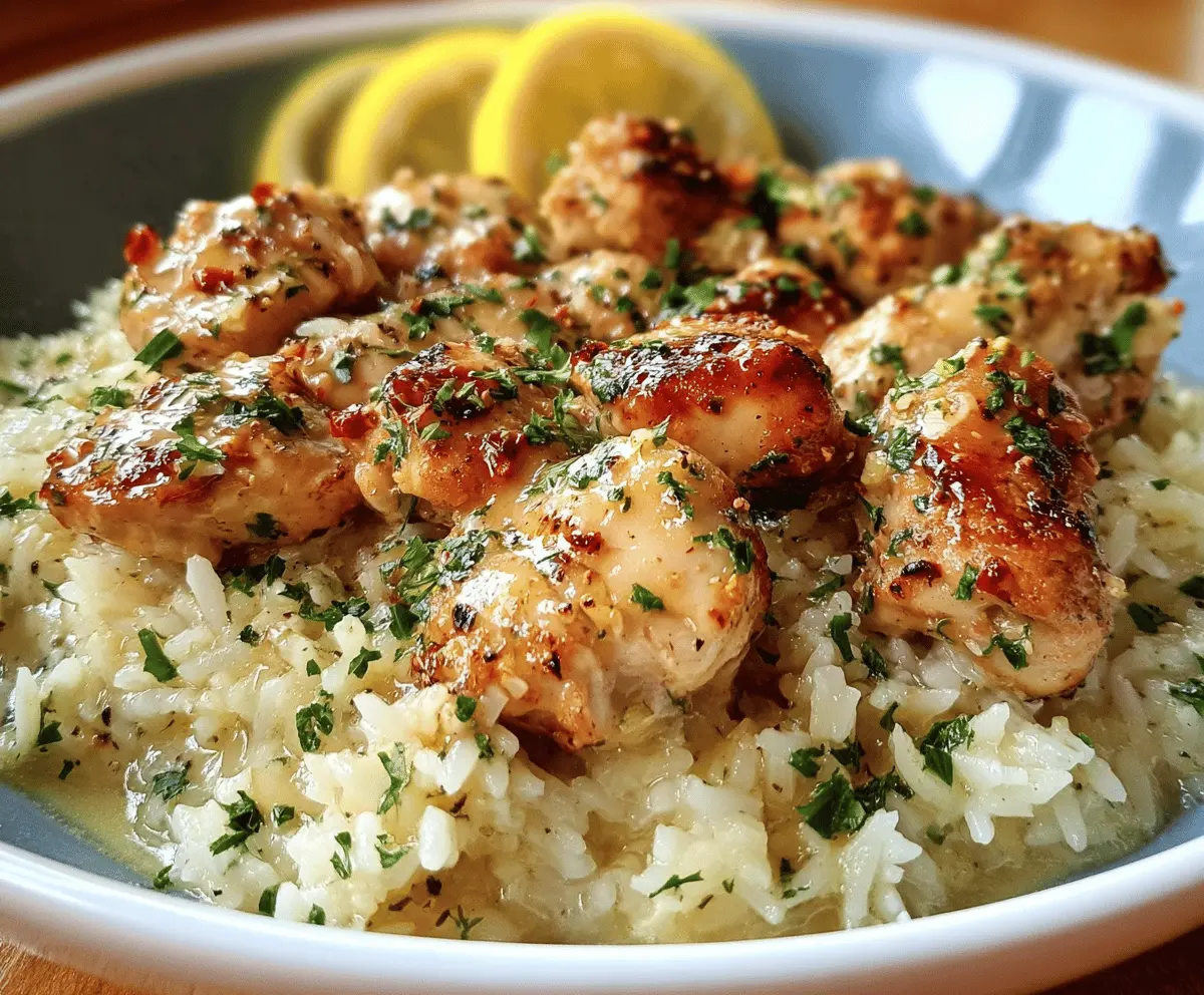 Easy Chicken Scampi with Garlic Parmesan Rice