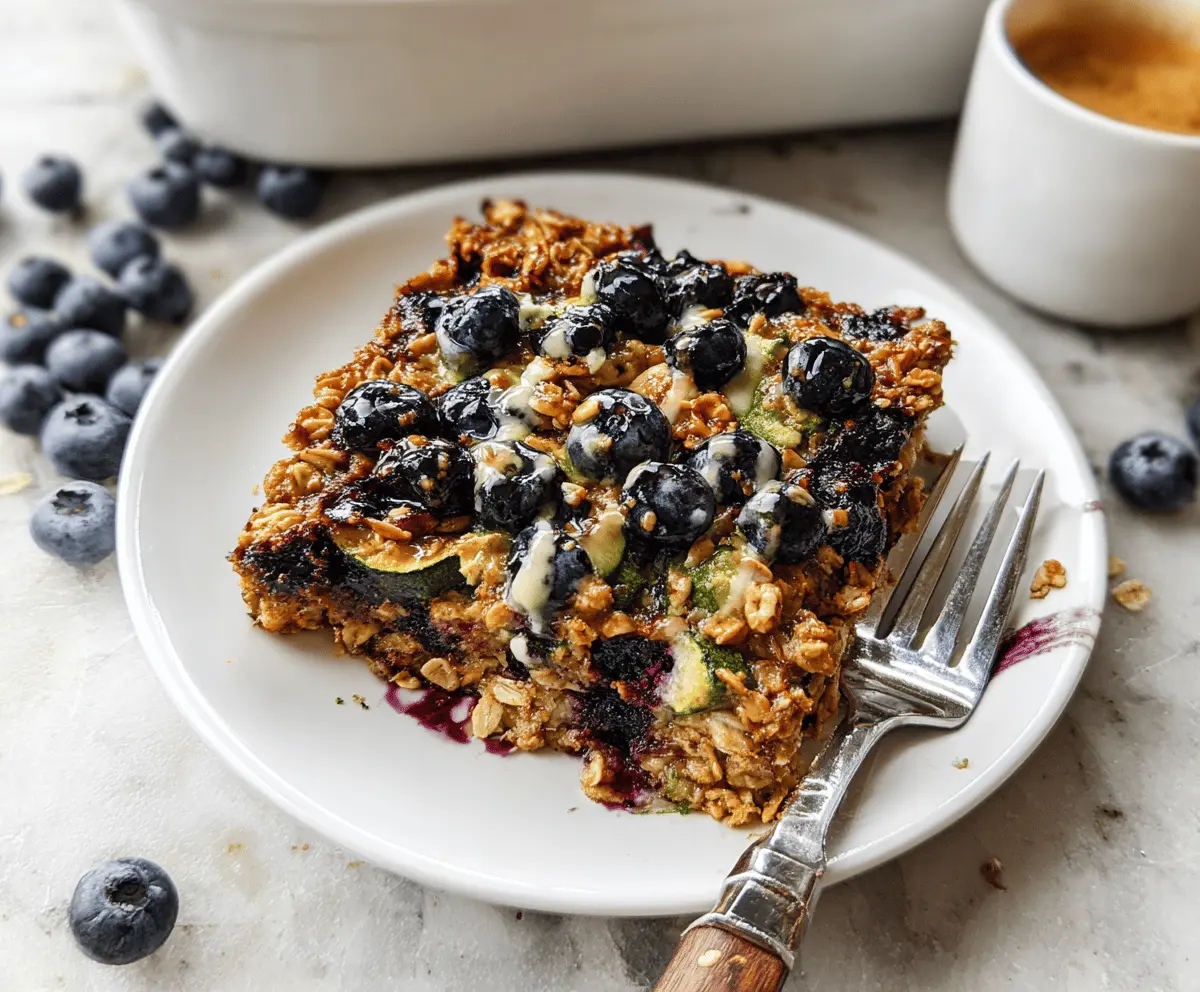 Healthy Zucchini Blueberry Baked Oatmeal Recipe