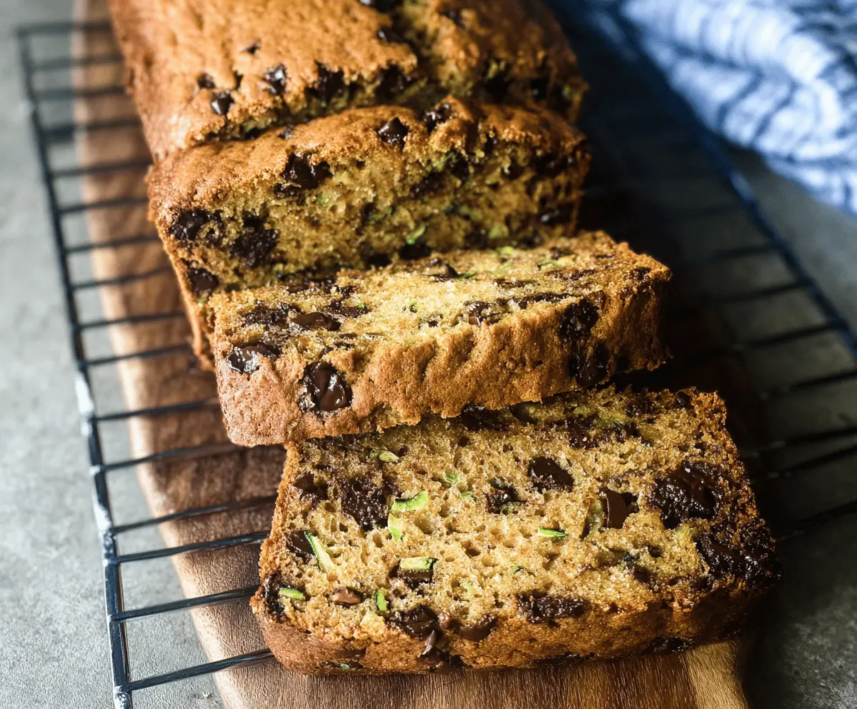 Moist Chocolate Chip Zucchini Bread Recipe