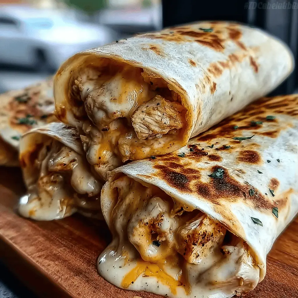 Cheesy Garlic Chicken Wraps Recipe