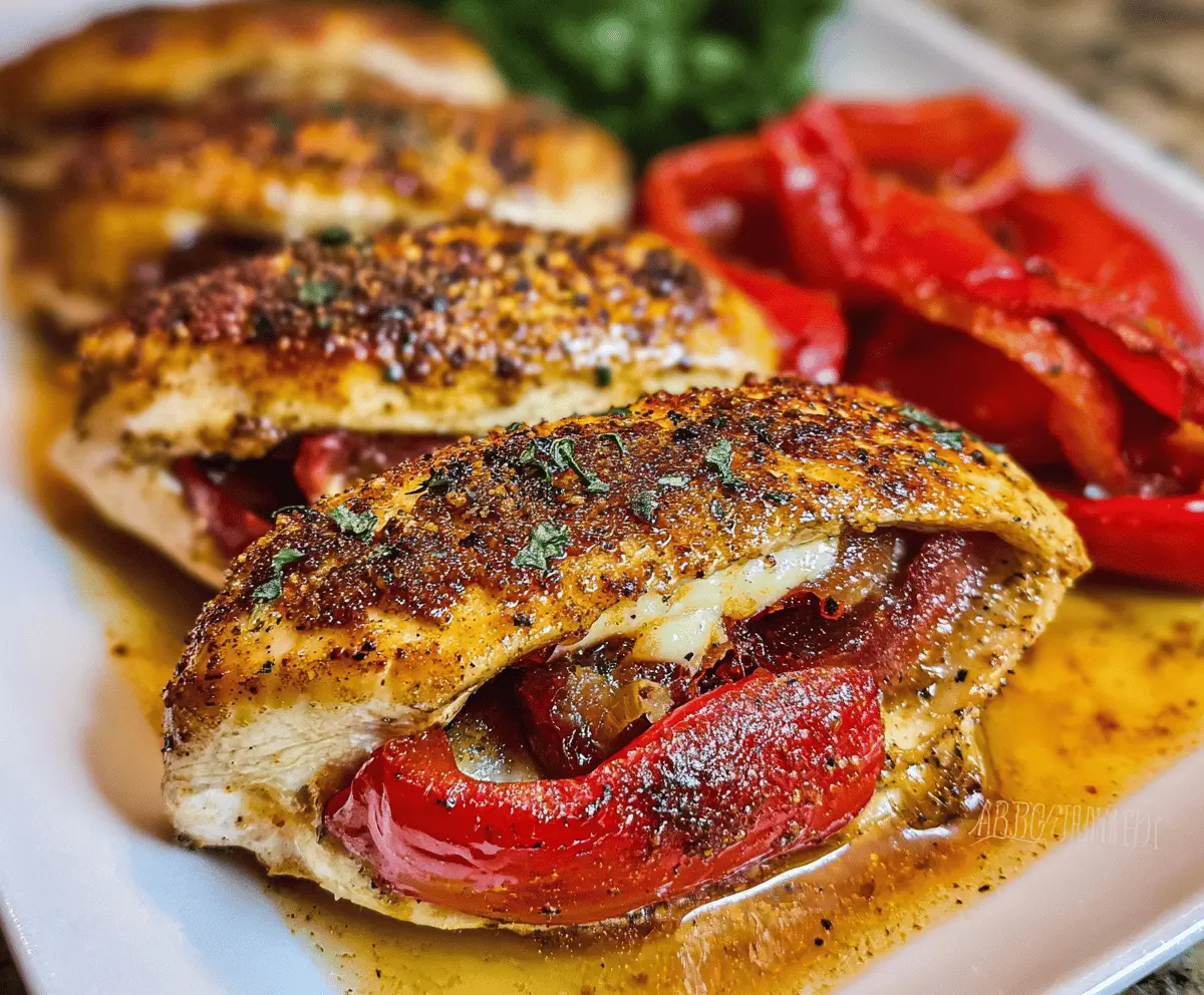 Easy Stuffed Chicken Breast With Roasted Peppers