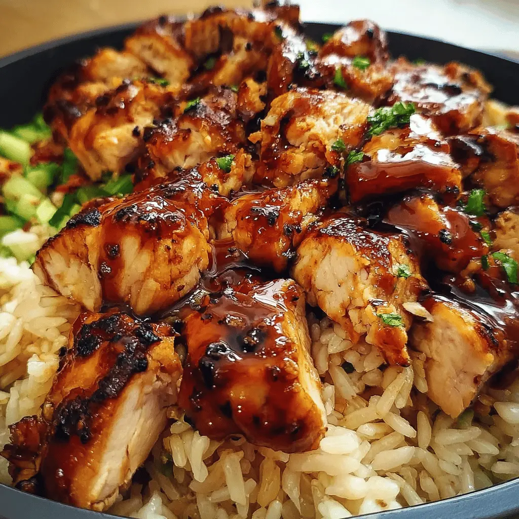 Easy Honey BBQ Chicken Rice Bowl Recipe