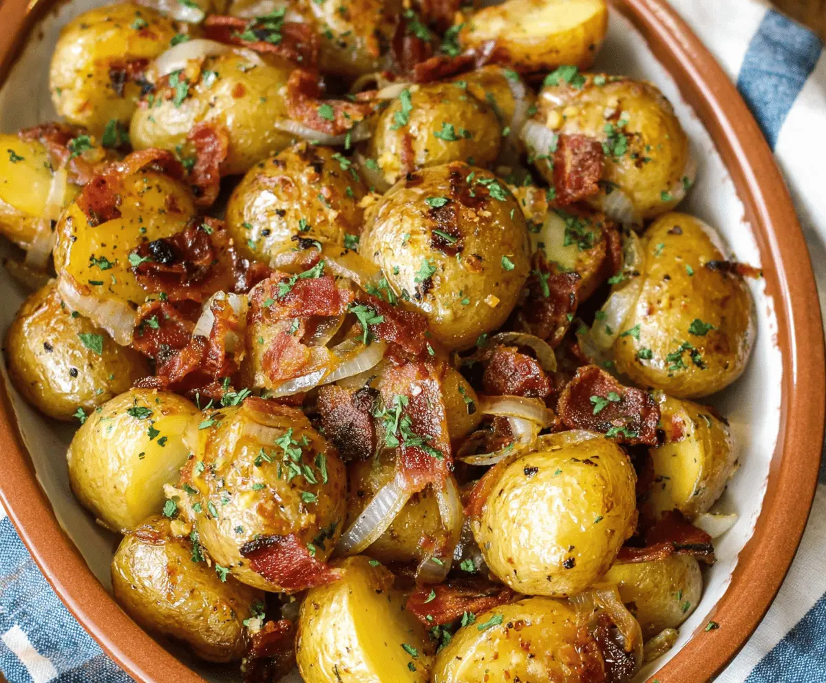 Baby Potatoes With Onion And Bacon