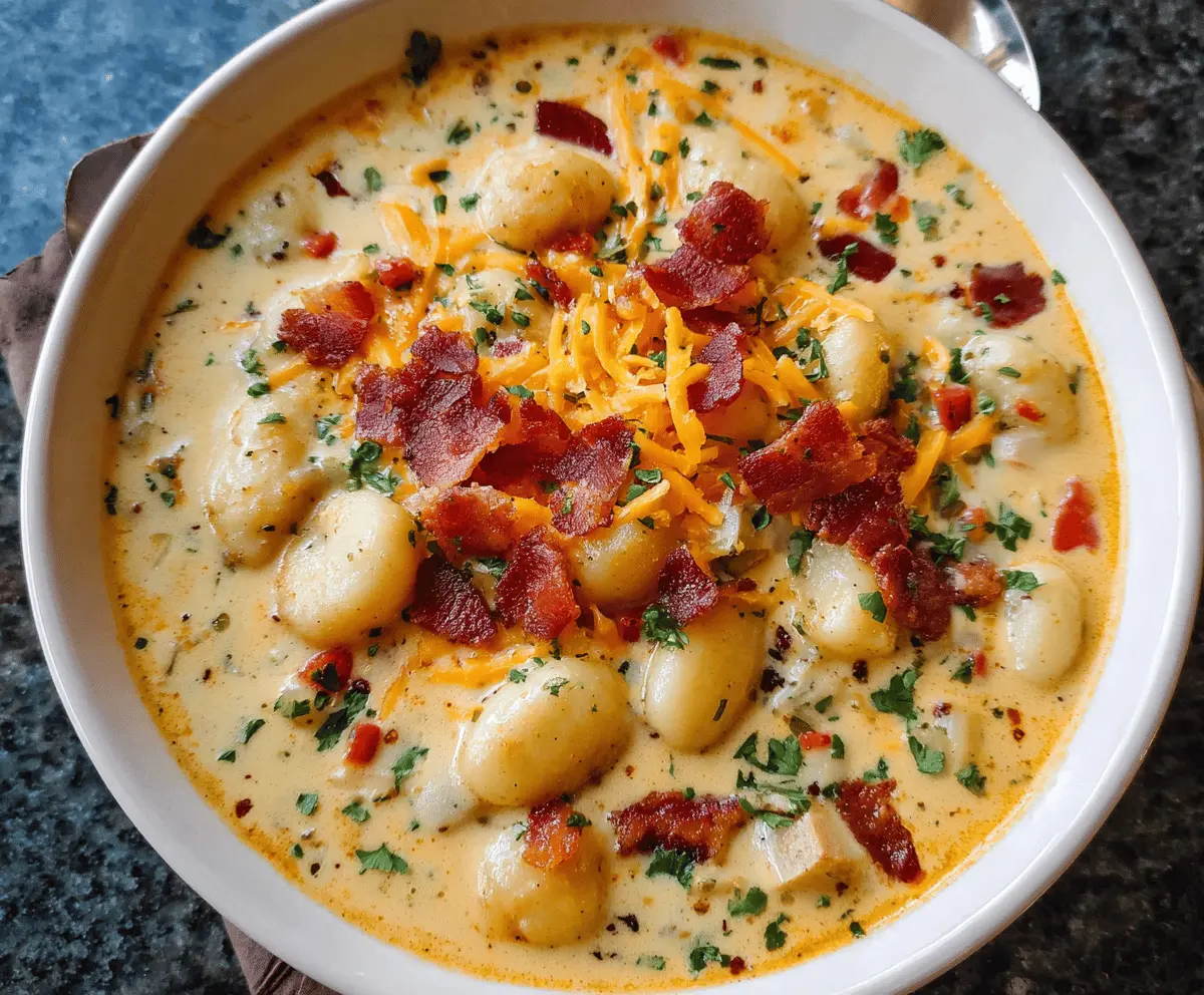 Bacon Cheddar Gnocchi Soup