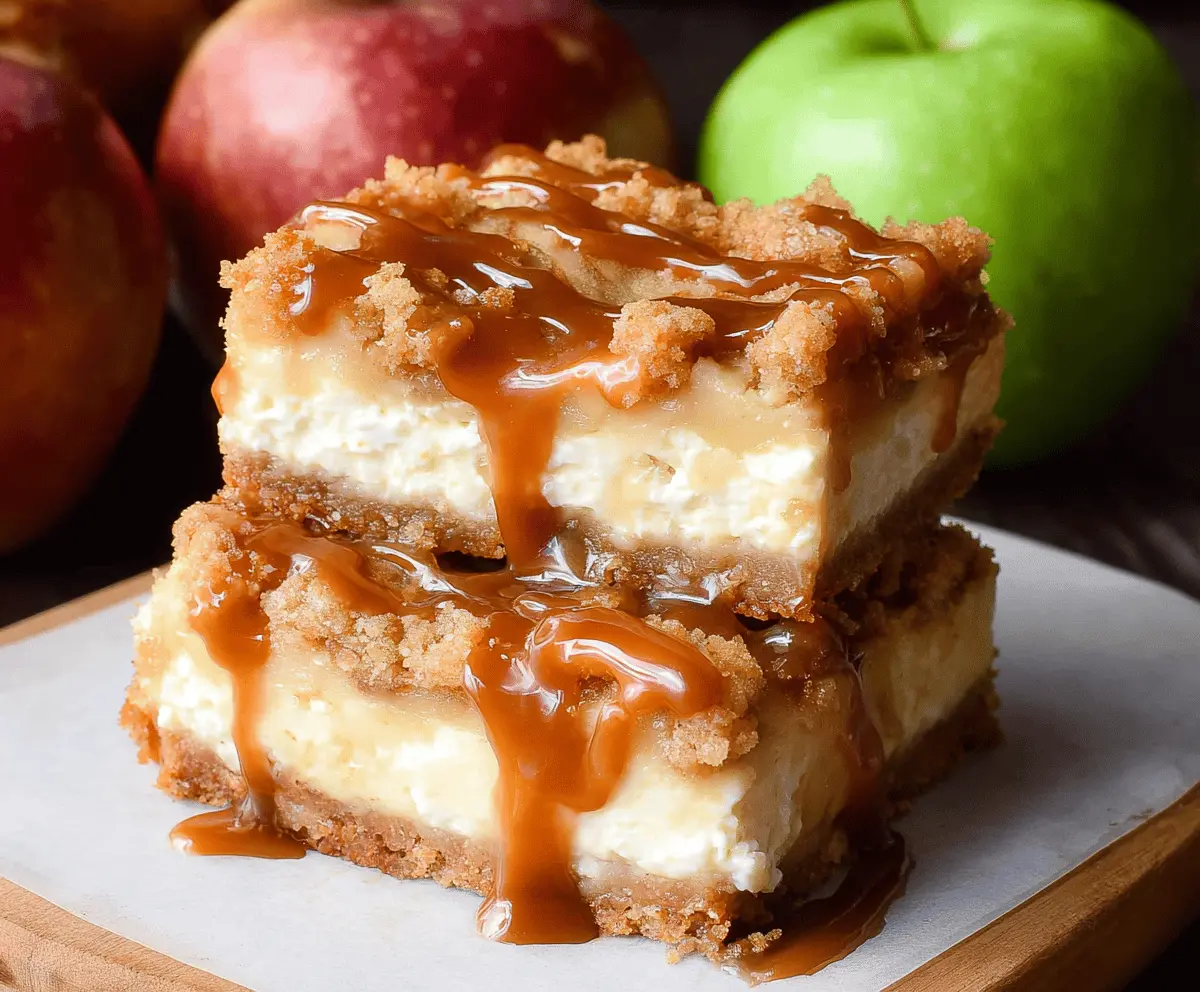 Caramel Apple Cheesecake Bars