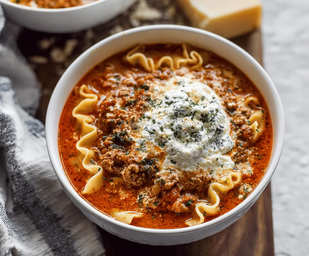 Crockpot Cheesy Ricotta Lasagna Soup