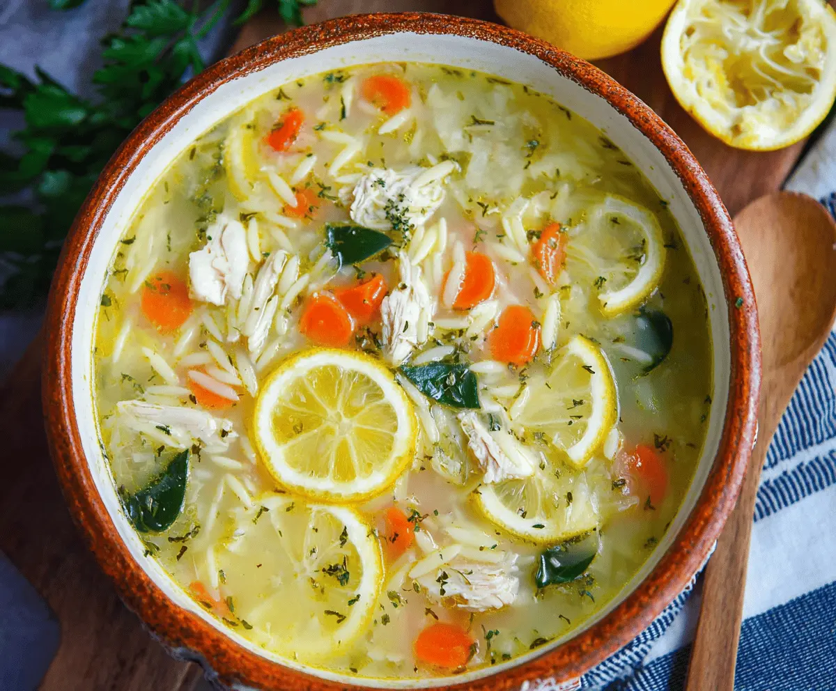 Greek Lemon Orzo Chicken Soup