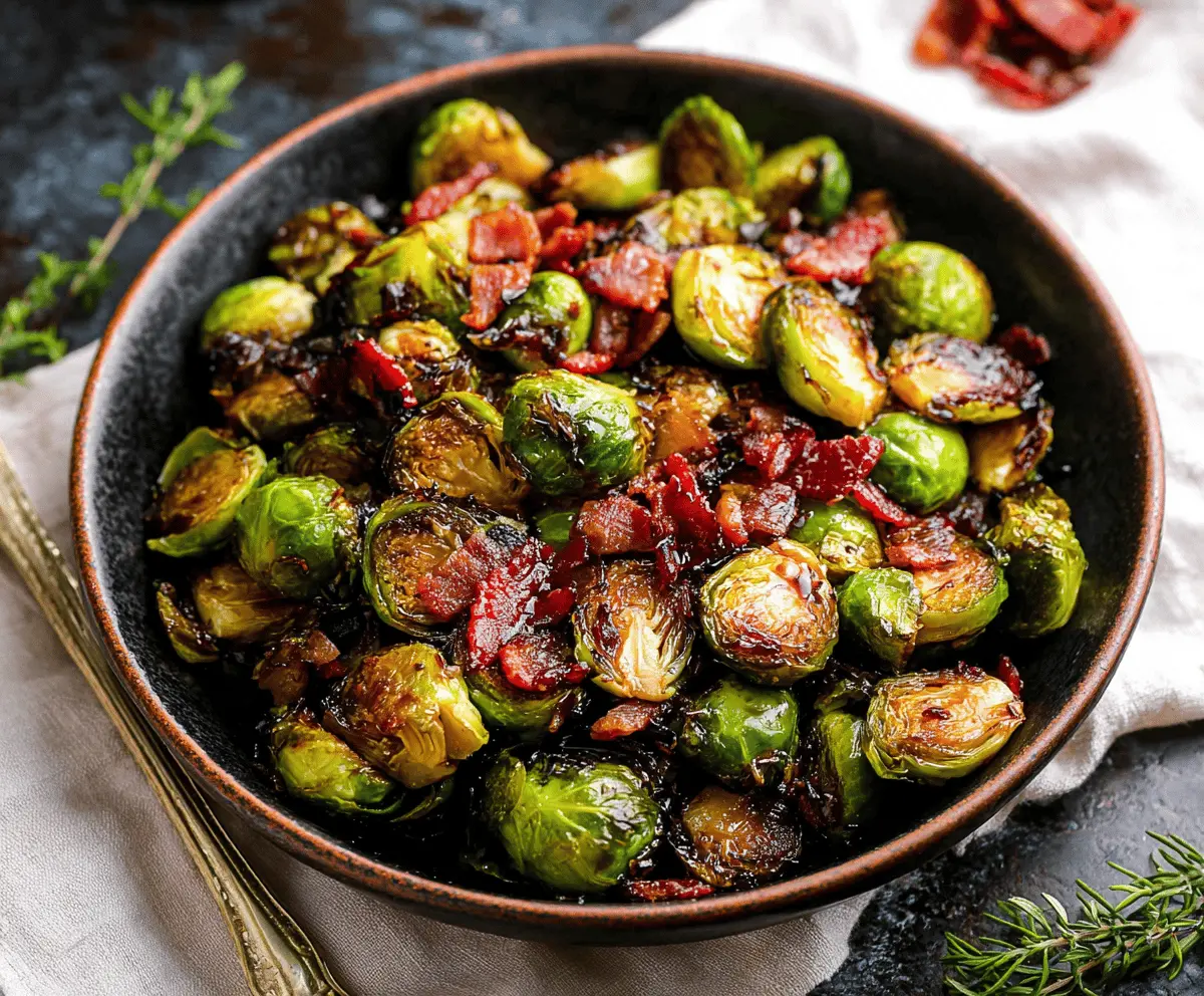 Maple Balsamic Brussels Sprouts With Bacon
