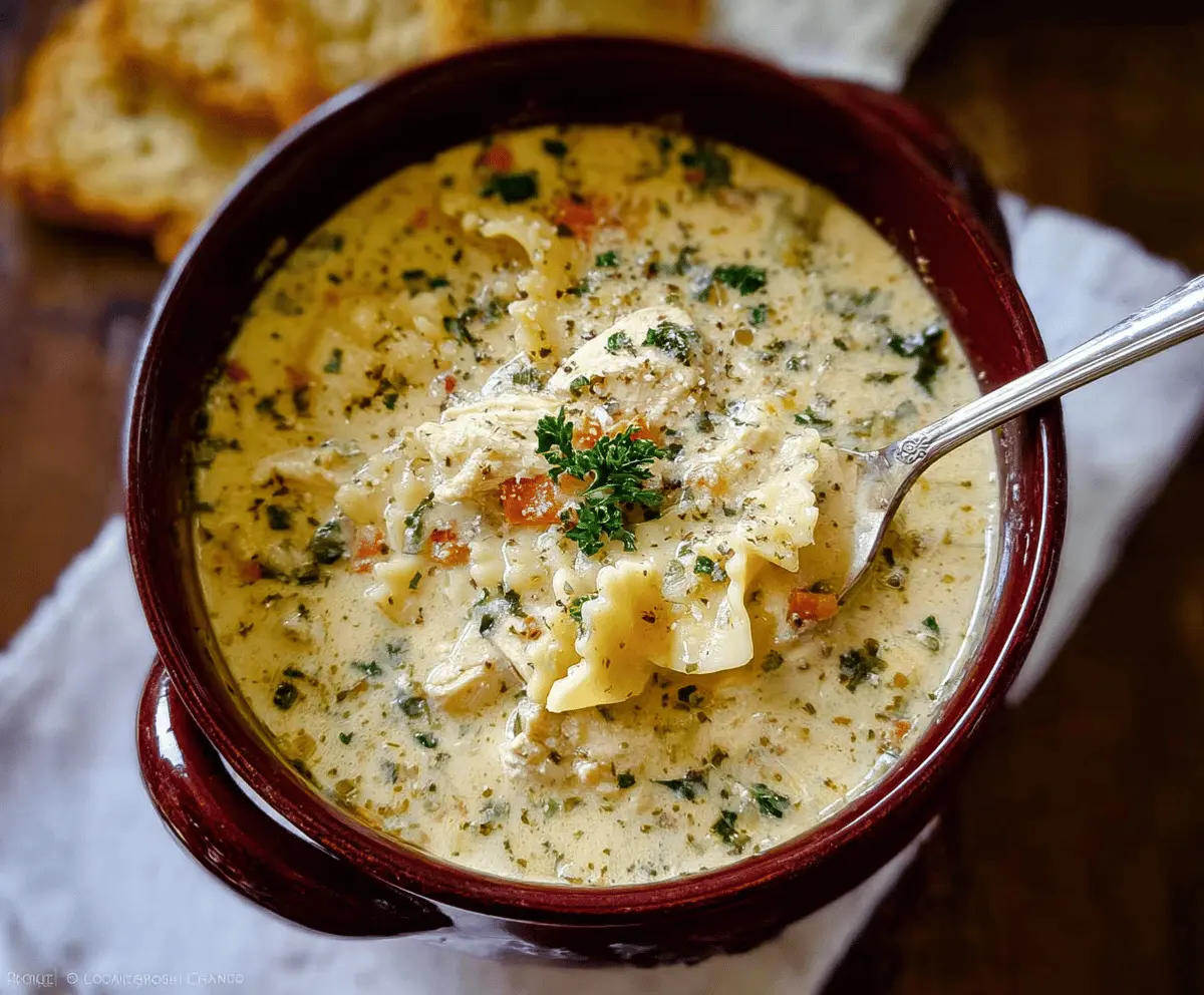 One-Pot White Chicken Lasagna Soup
