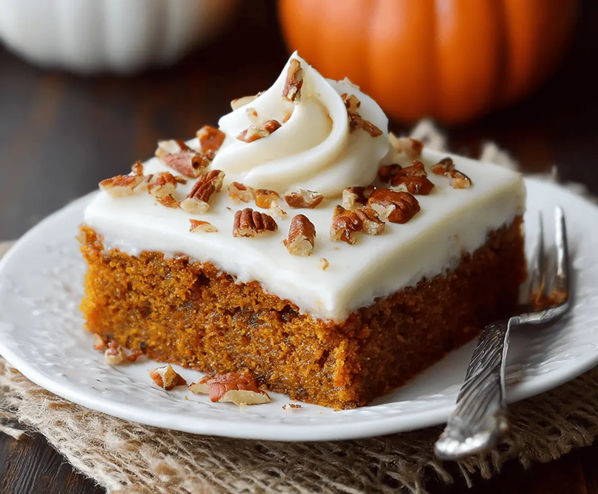 Pumpkin Sheet Cake With Cream Cheese Frosting
