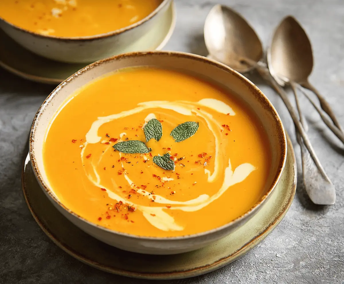 Spicy Butternut Squash Sweet Potato Soup