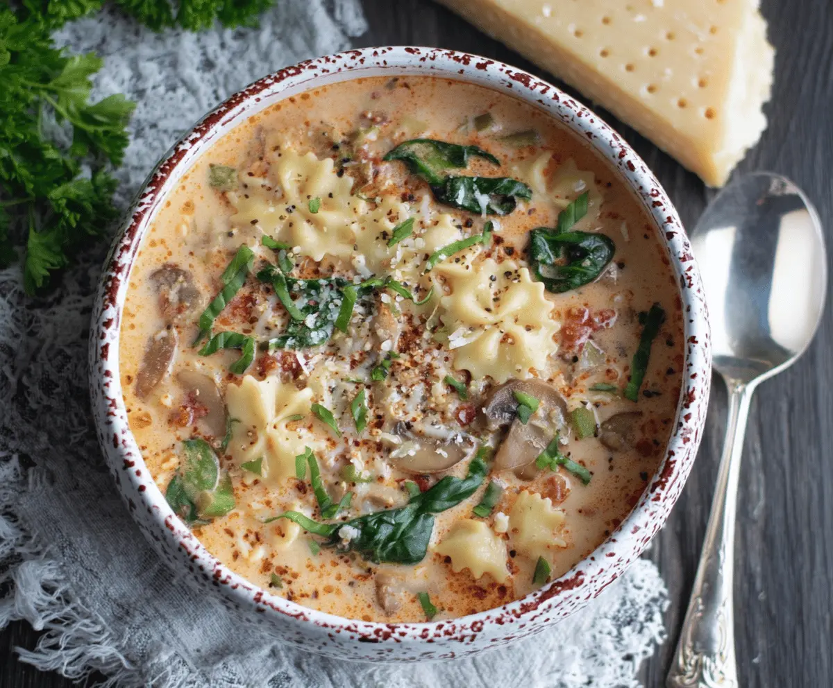 Vegetarian Creamy Lasagna Soup