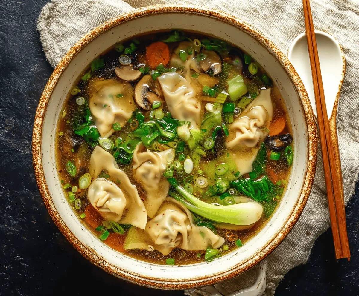 Asian Dumpling Potsticker Soup