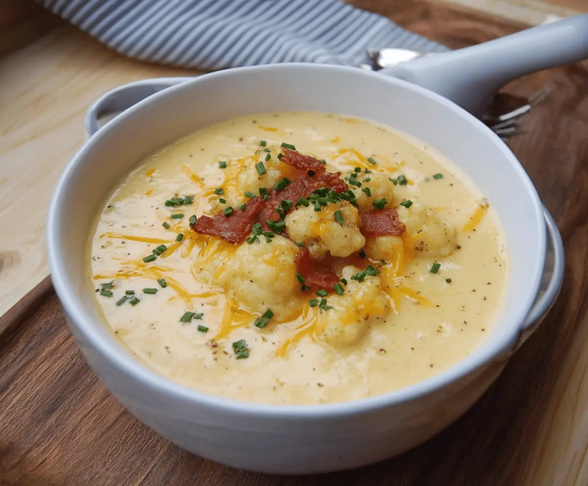 Cheddar Cauliflower Soup