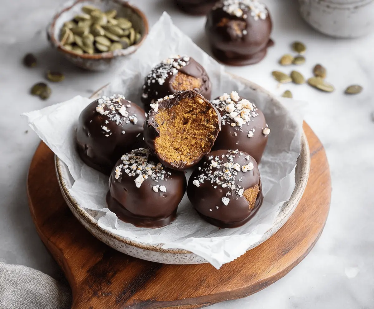 Chocolate Covered Pumpkin Protein Balls