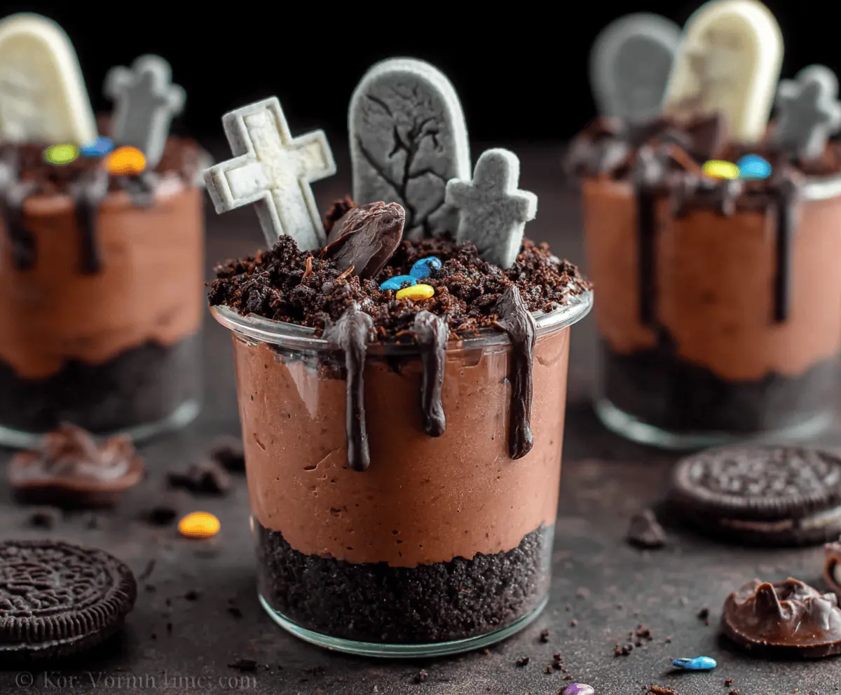 Graveyard Chocolate Pudding Cups