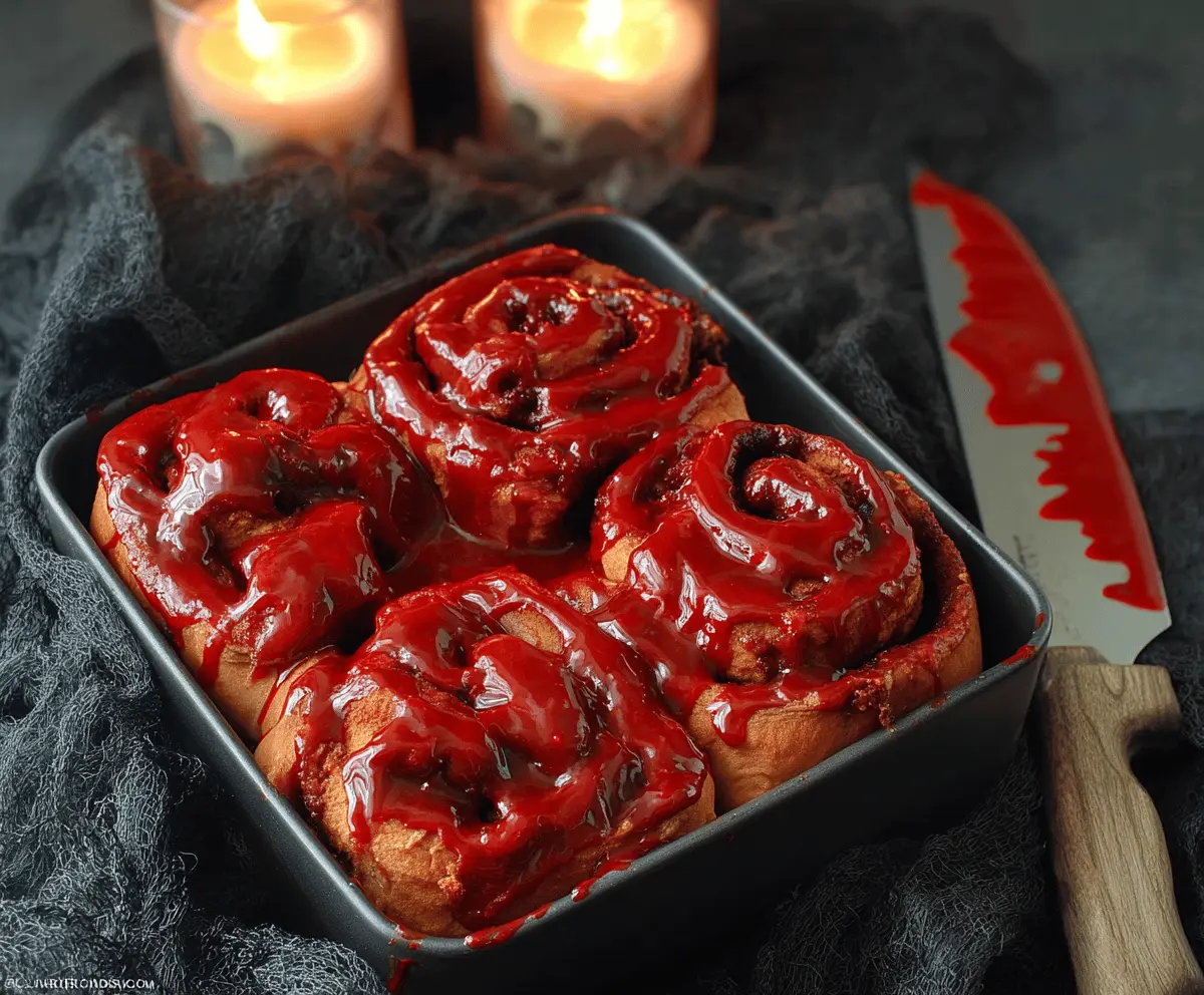 Halloween Bloody Cinnamon Rolls
