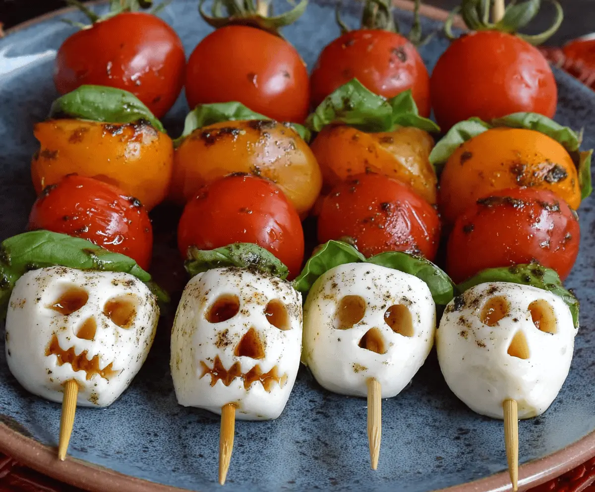 Halloween Caprese Skewers