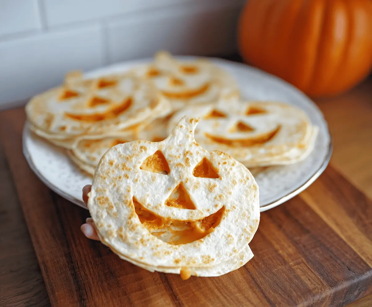 Jack o Lantern Quesadillas
