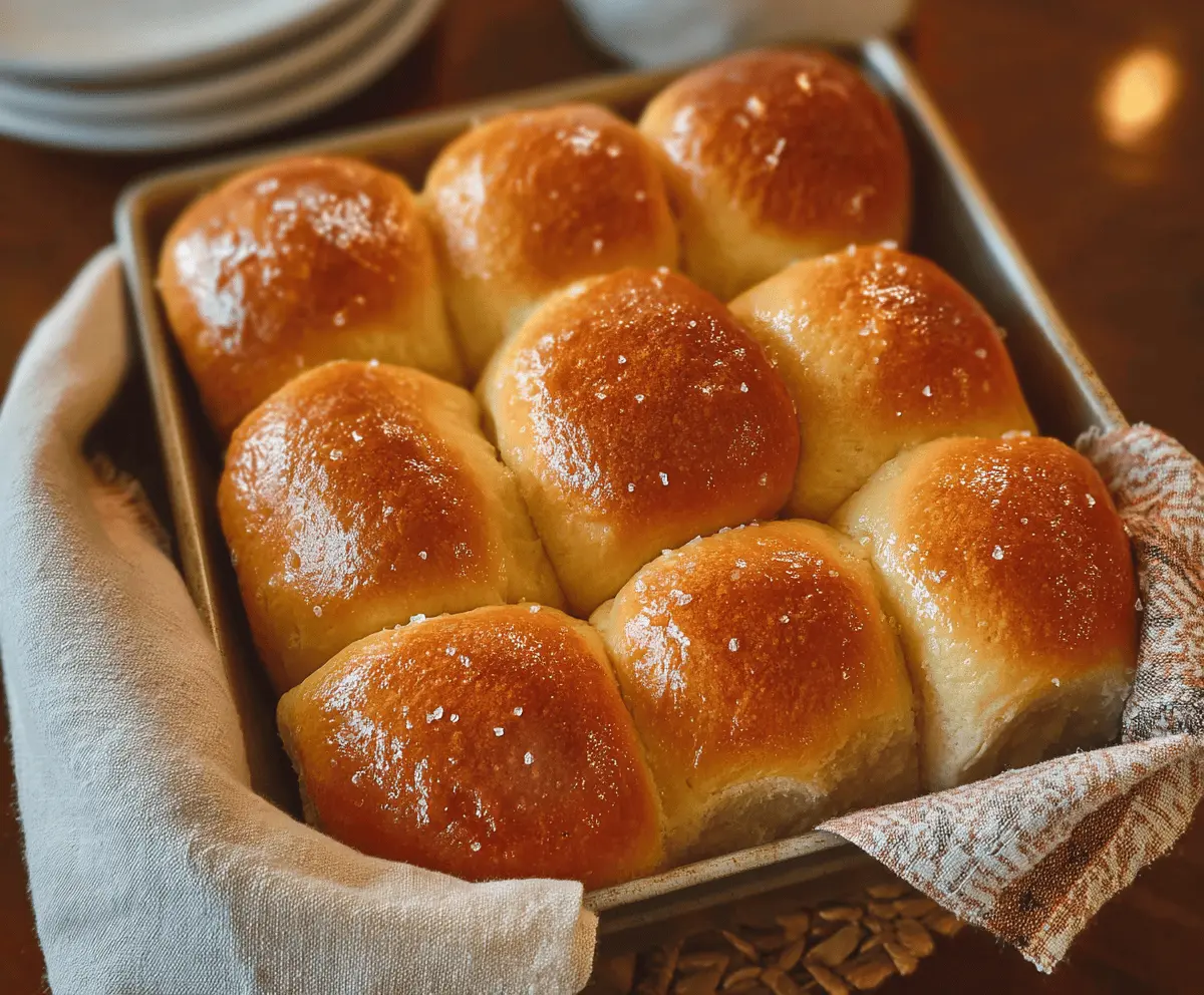 Soft, golden Parker House dinner rolls with buttery crust and fluffy interior, perfect for dinner or special occasions.