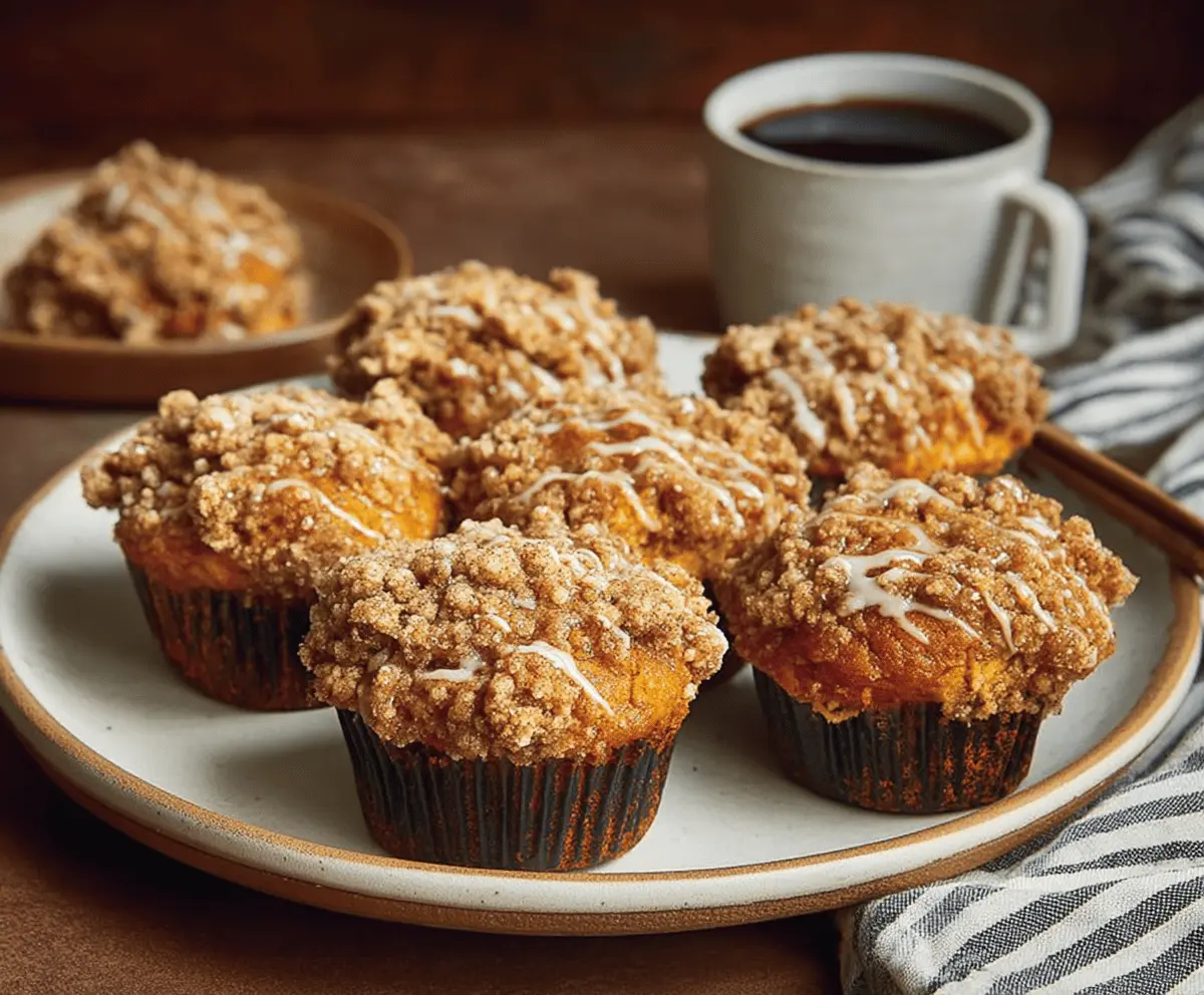 Pumpkin Coffee Cake Muffins