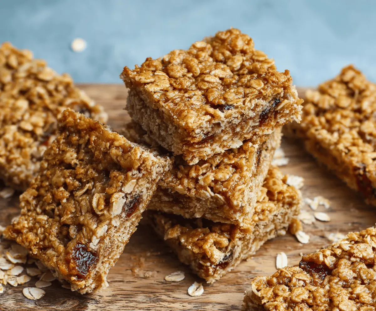 Healthy baked oatmeal bars with fresh fruits and nuts, perfect for a nutritious breakfast or snack.