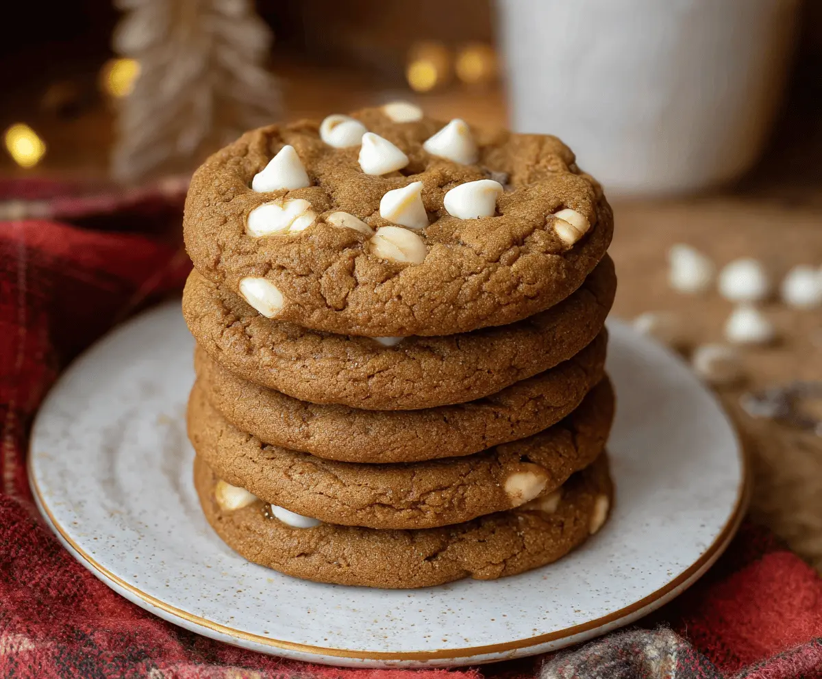Gingerbread White Chocolate Chip Cookies