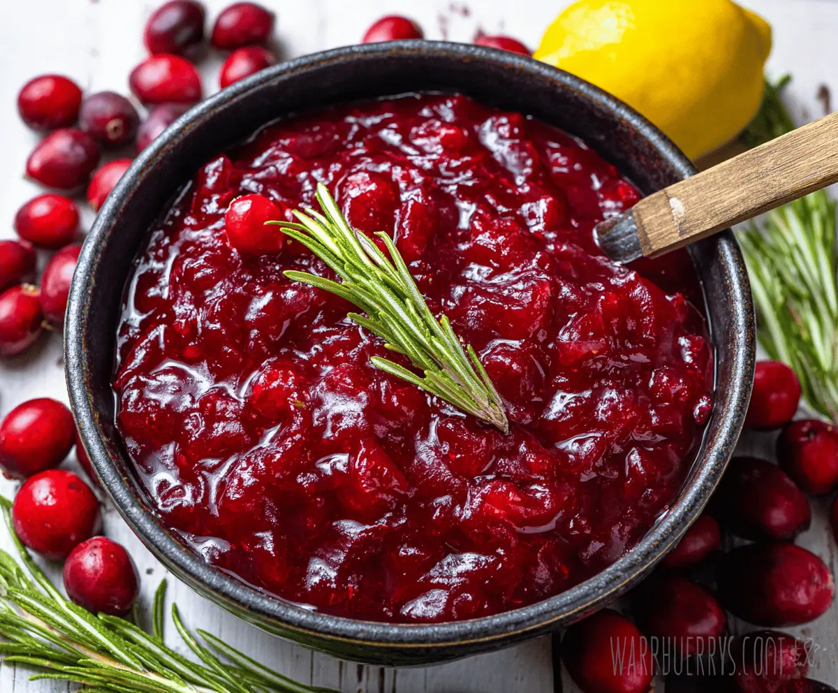Delicious homemade keto cranberry sauce served in a glass bowl for low-carb holiday meal