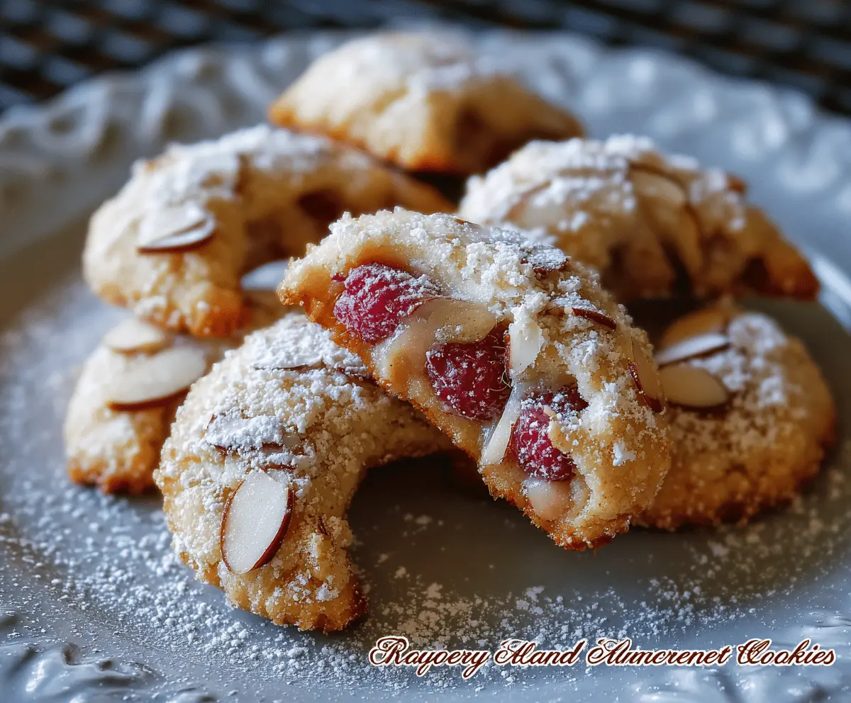 Raspberry Almond Crescent Cookies