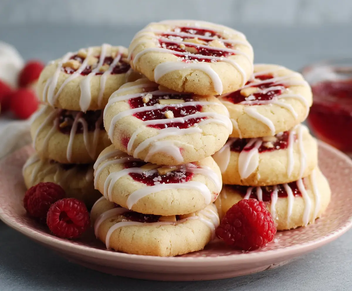Raspberry Almond Shortbread Cookies