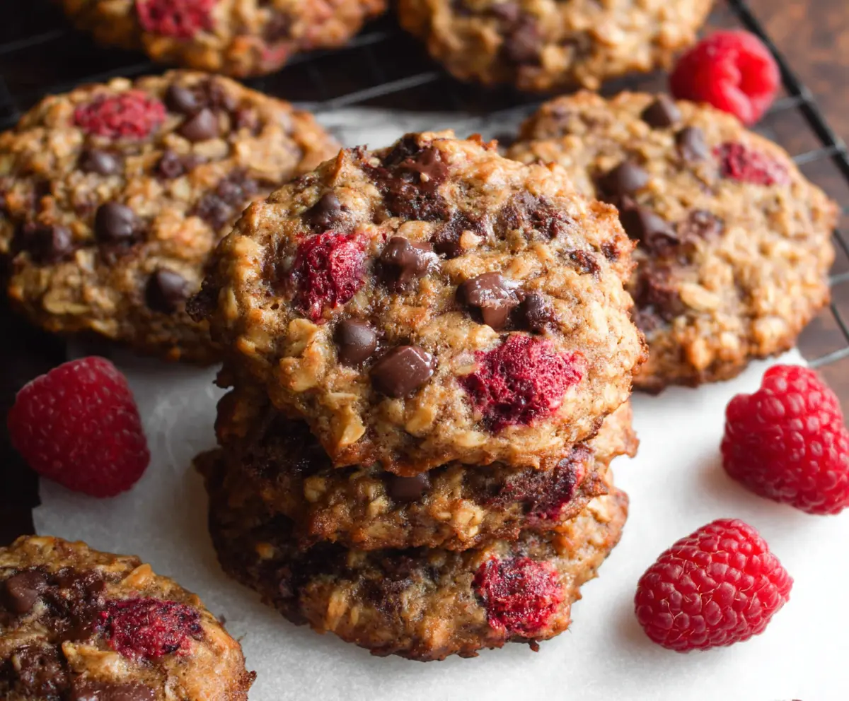 Raspberry Chocolate Oatmeal Cookies