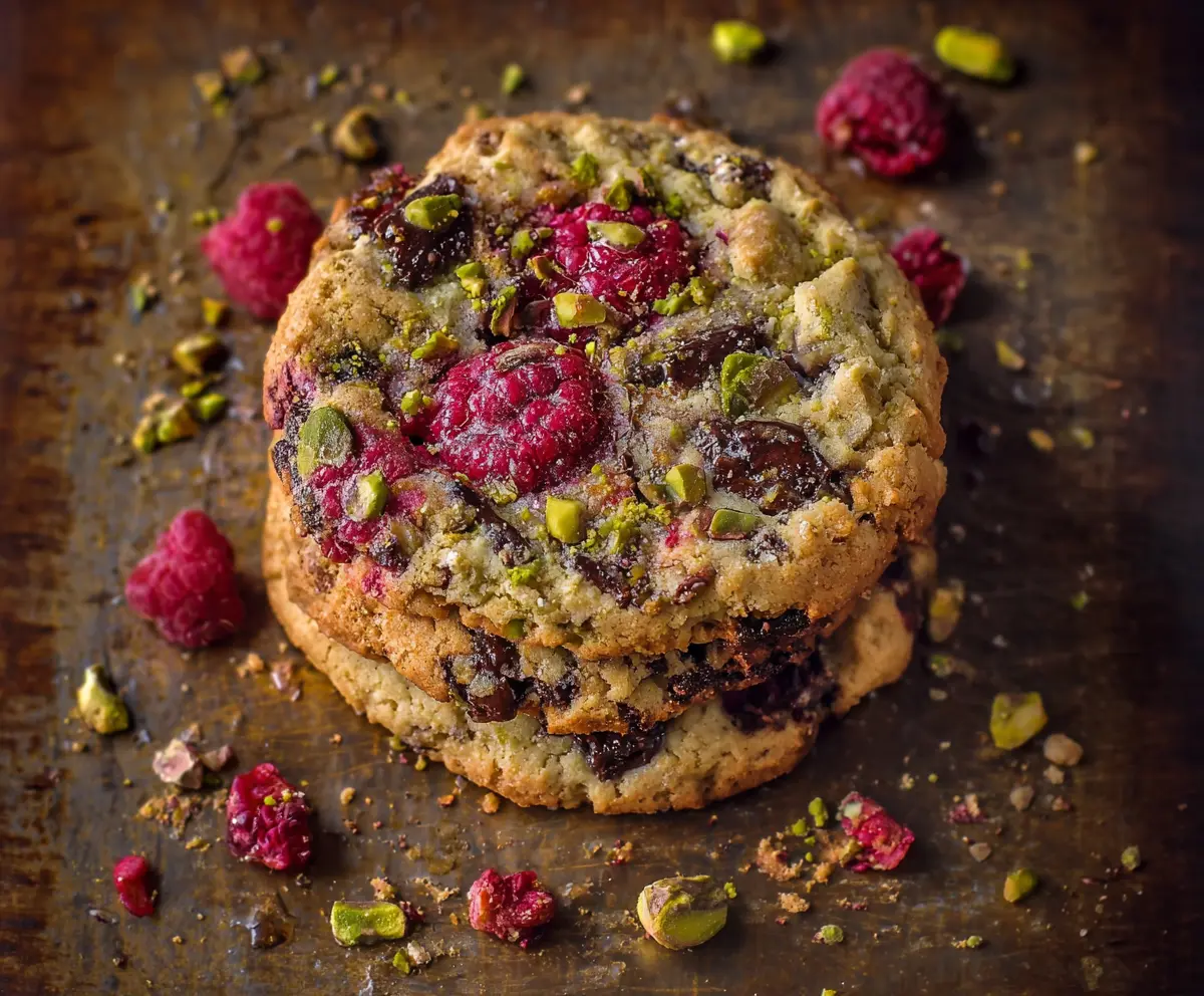 Raspberry And Pistachio Cookies