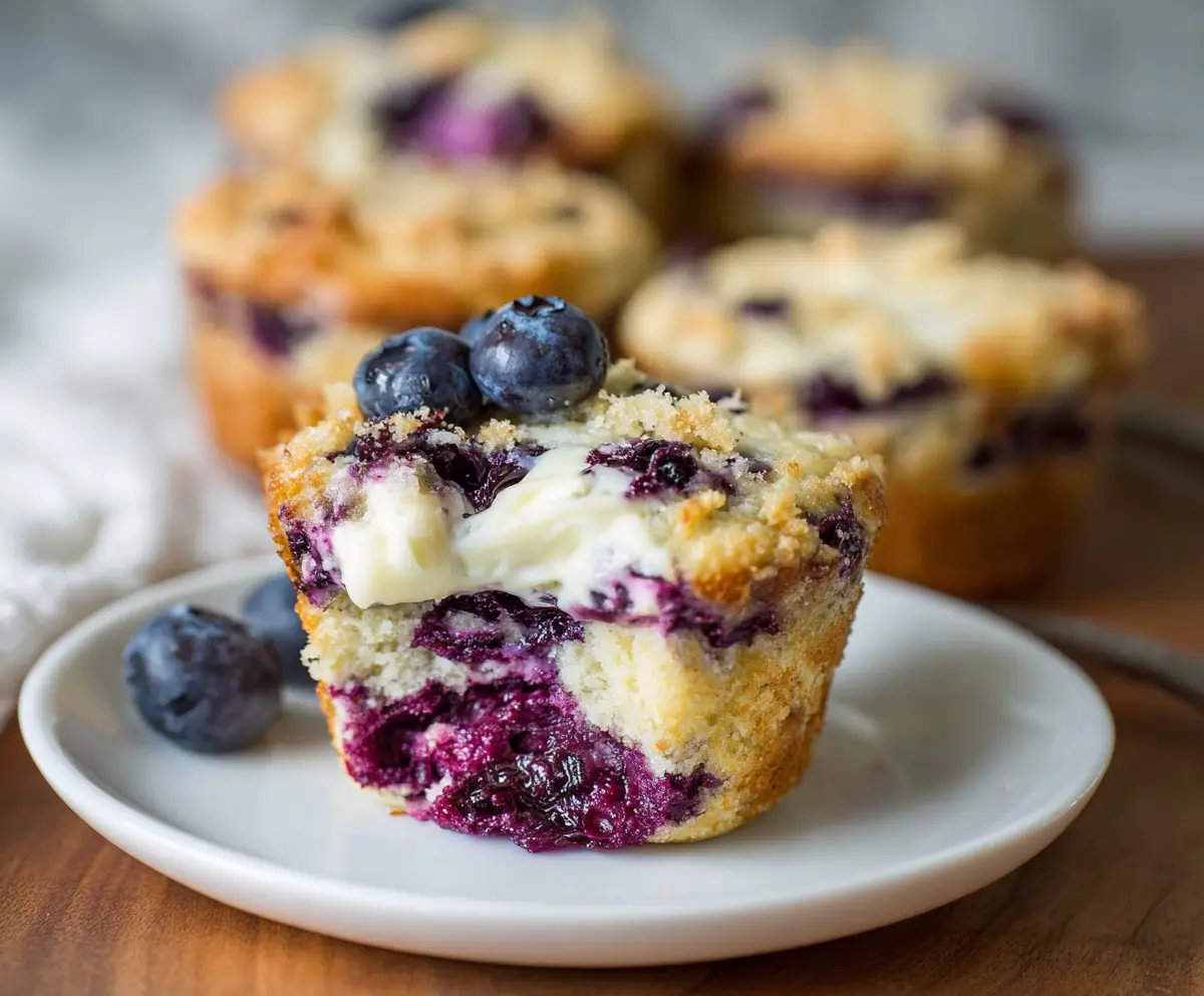 Blueberry Cream Cheese Protein Muffins