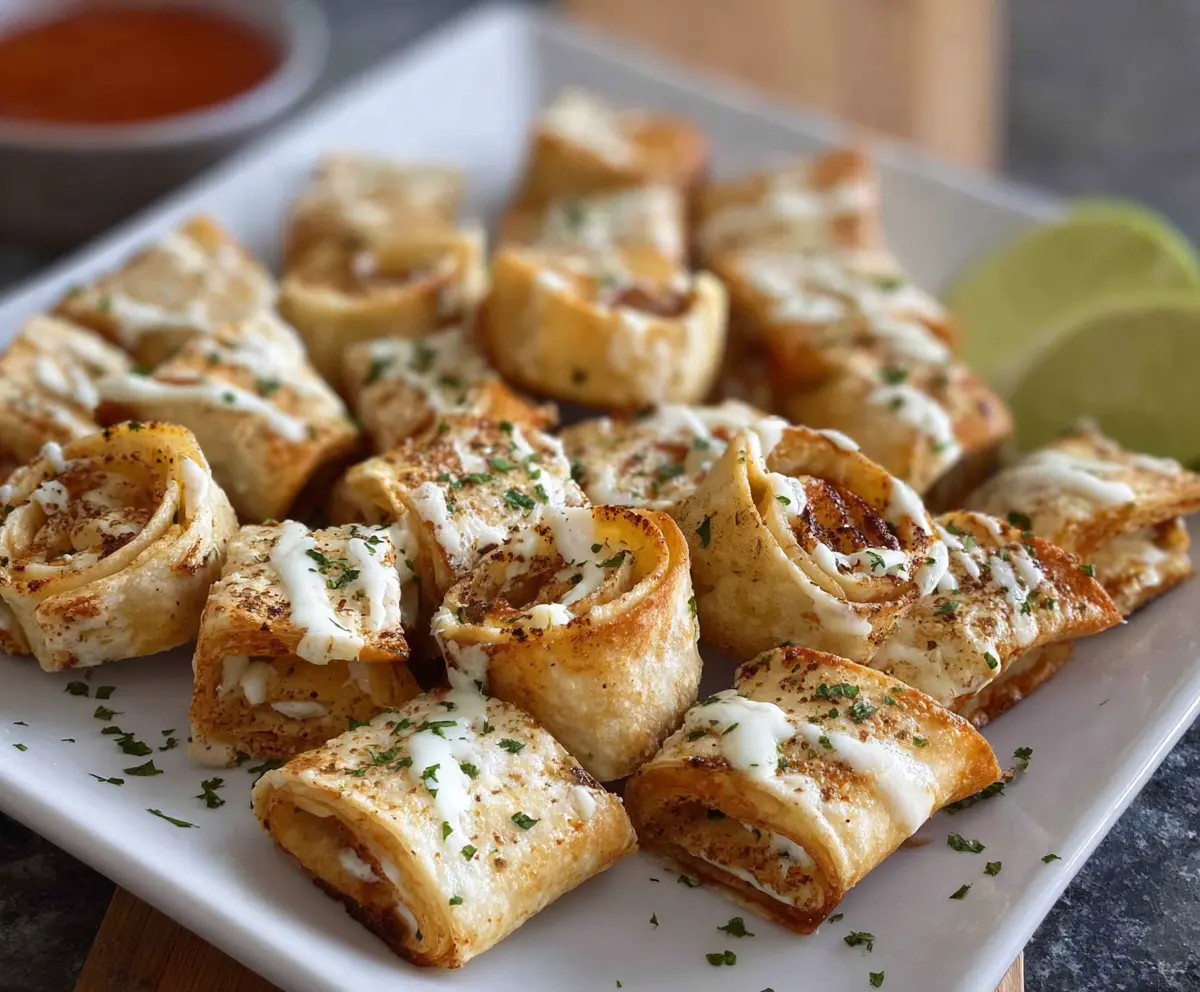 Delicious Cream Cheese Tortilla Bites with fresh herbs and savory filling.