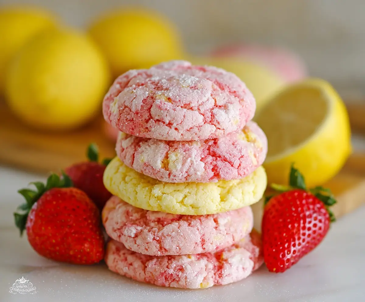 Refreshing Strawberry Lemonade Cookies with fresh strawberries and lemon zest