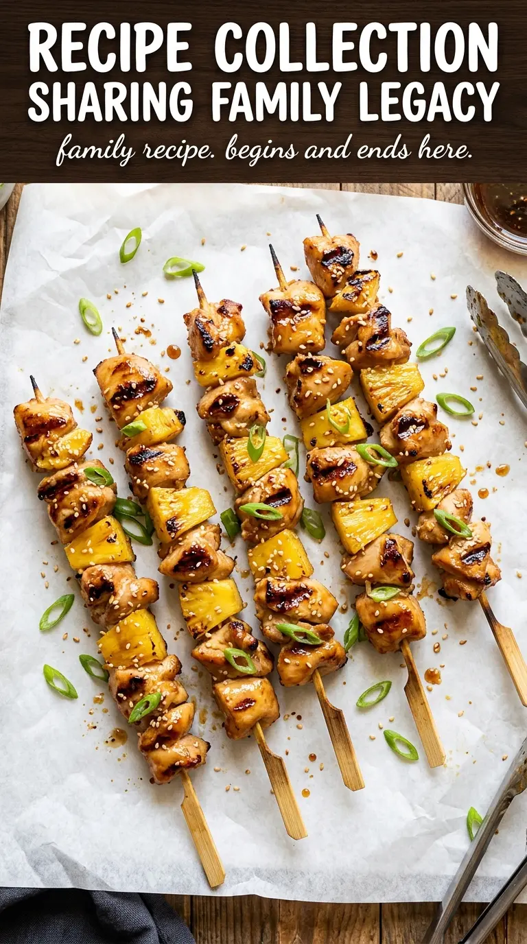 Baked Pineapple Chicken Kabobs sweet glazed colorful