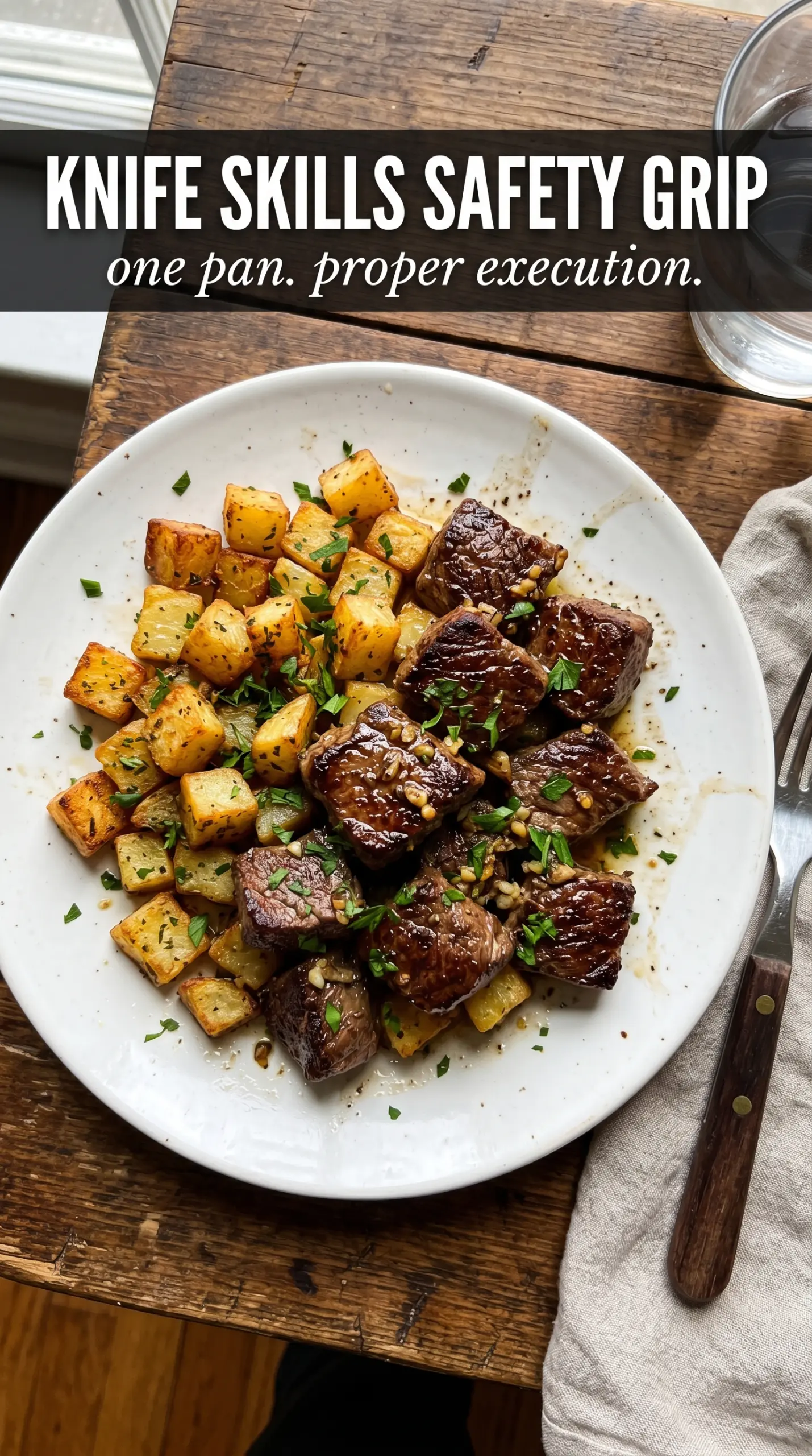 Blackstone Garlic Steak Bites and Potatoes garlic butter griddle