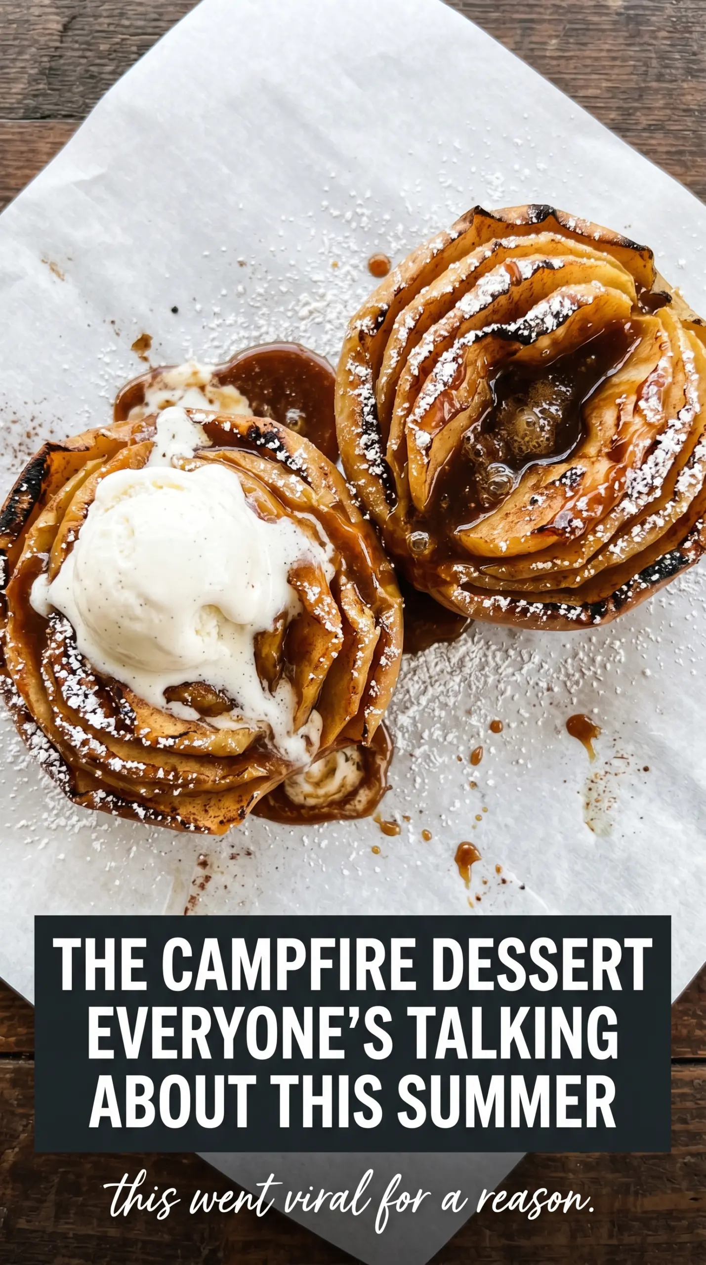 Bloomin' Grilled Apples with cinnamon butter, caramelized fruit