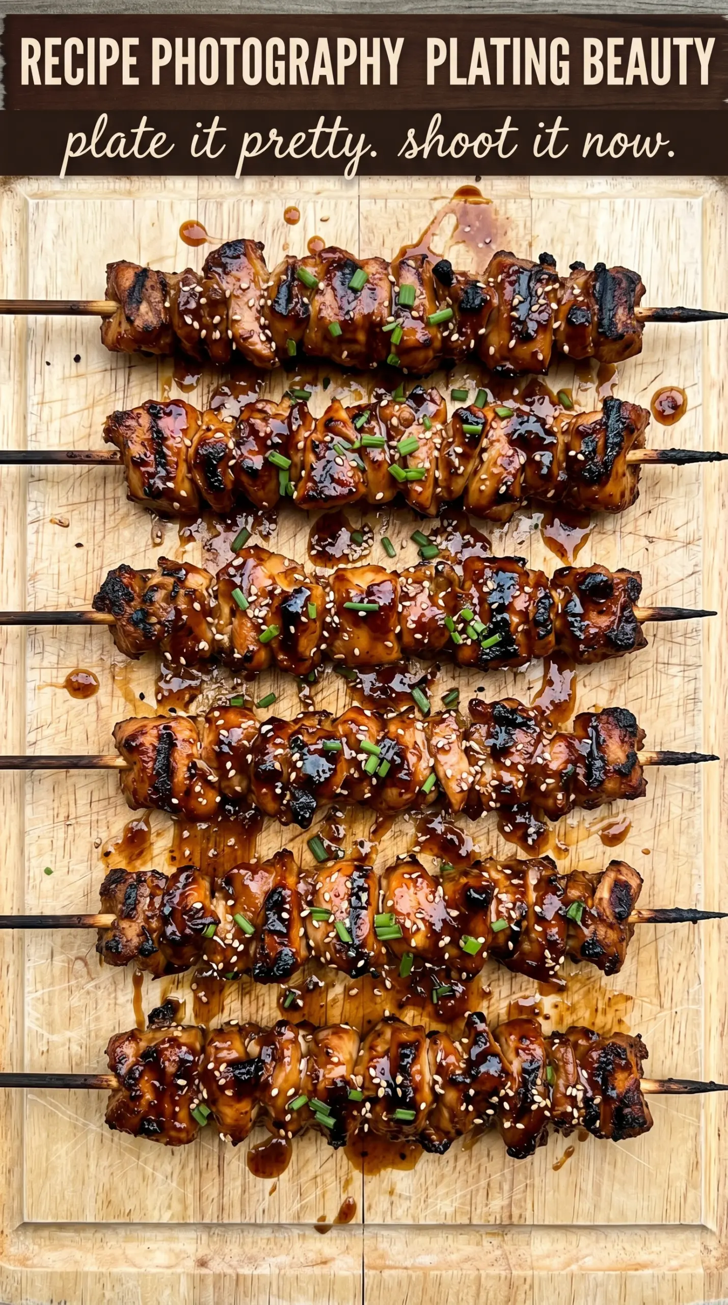 Bourbon Maple BBQ Chicken Skewers glossy caramelized
