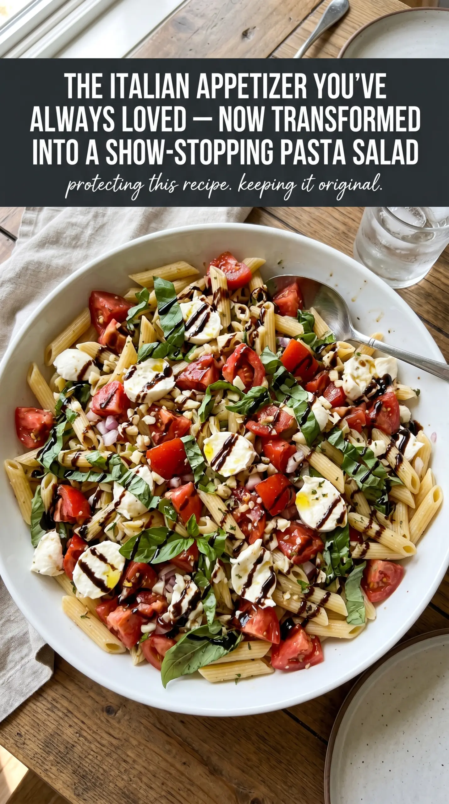 Bruschetta Pasta Salad fresh tomato basil