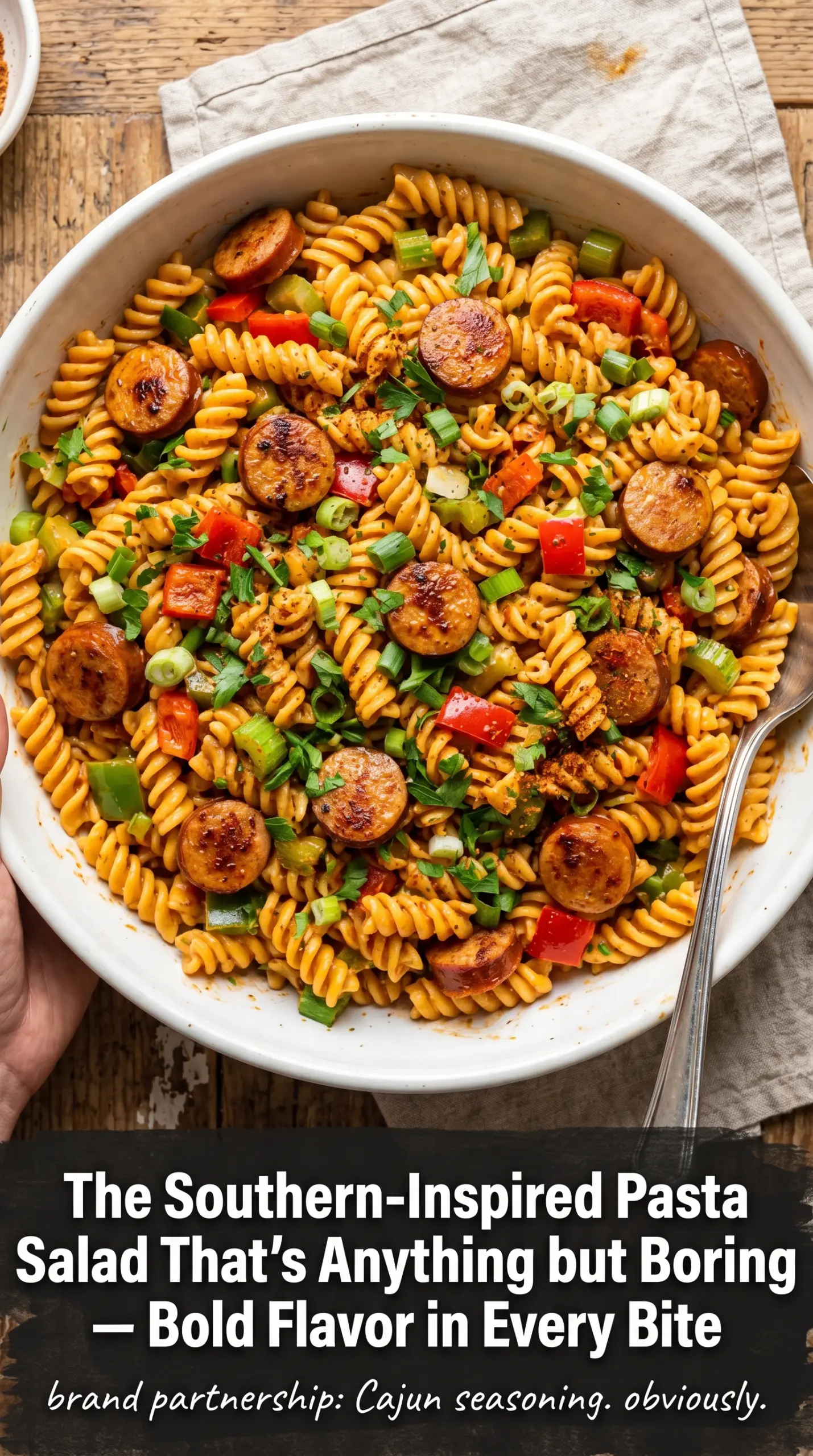 Cajun pasta salad smoky creamy colorful