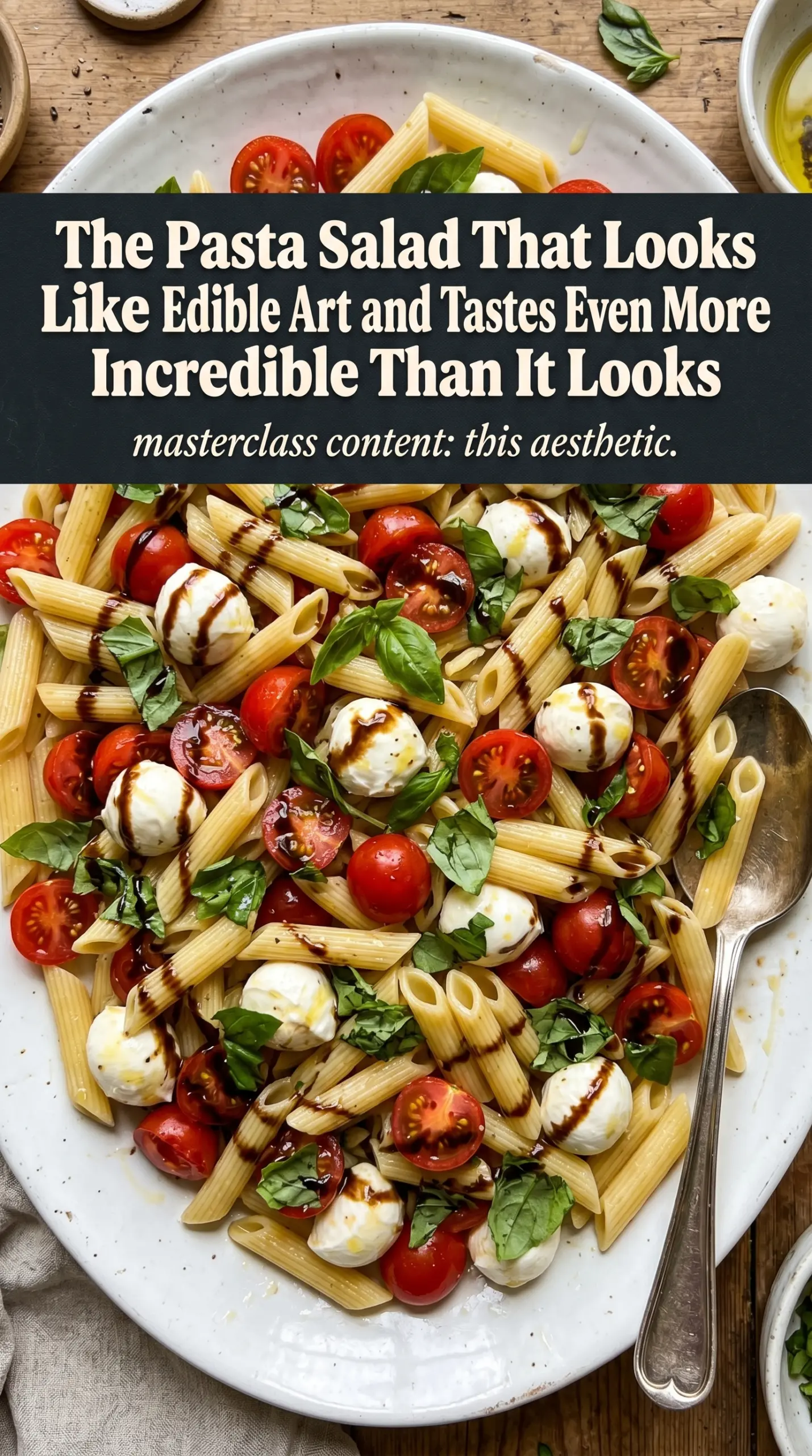 Caprese Pasta Salad colorful fresh basil