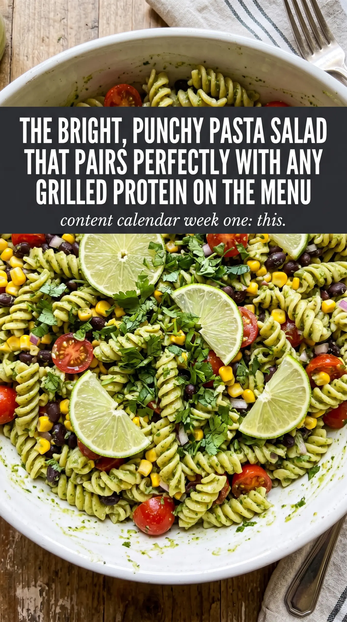 Cilantro Lime Pasta Salad fresh cilantro lime