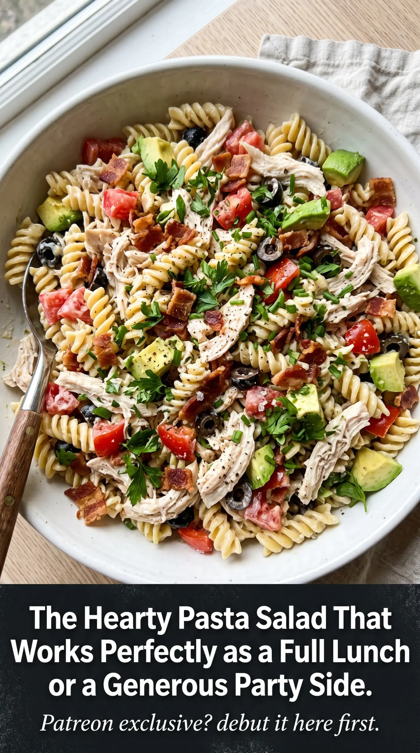 Club Chicken Pasta Salad creamy crunchy