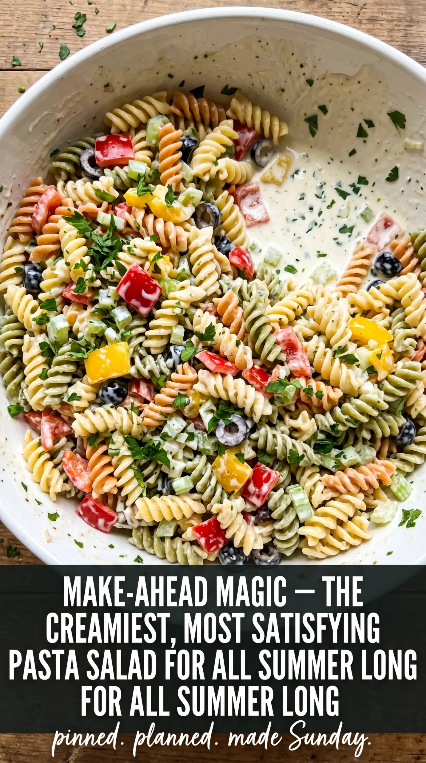 Creamy Pasta Salad colorful creamy