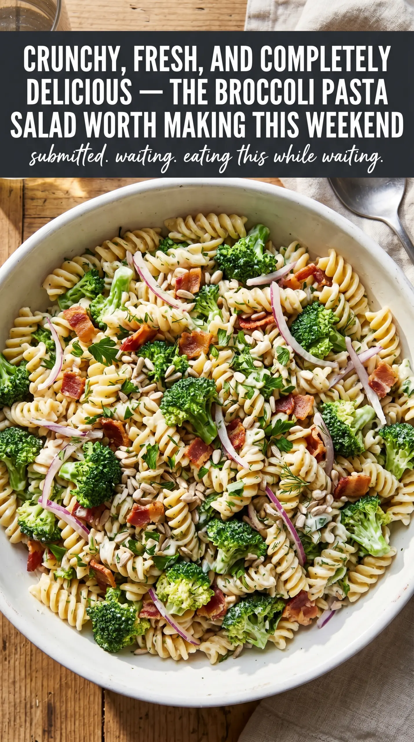Fresh Broccoli Pasta Salad crisp creamy bacon cranberry