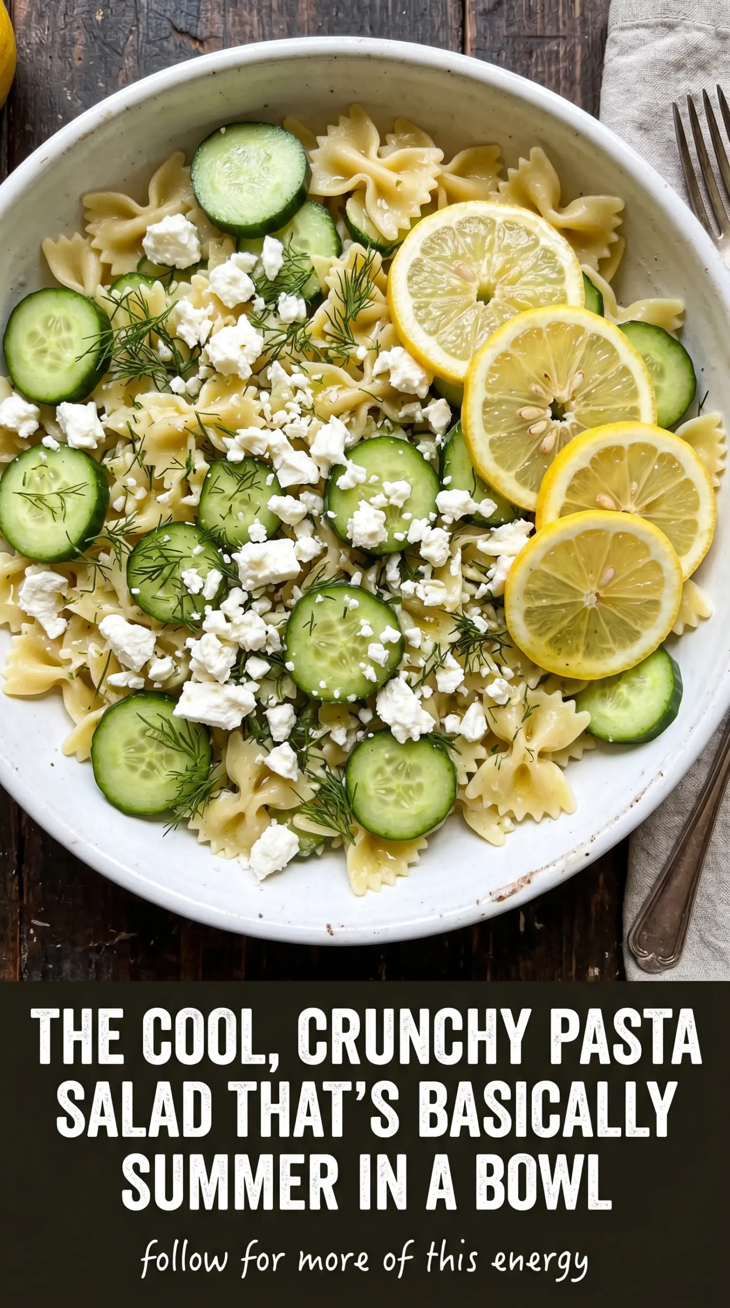 Fresh Cucumber Pasta Salad crisp dill creamy