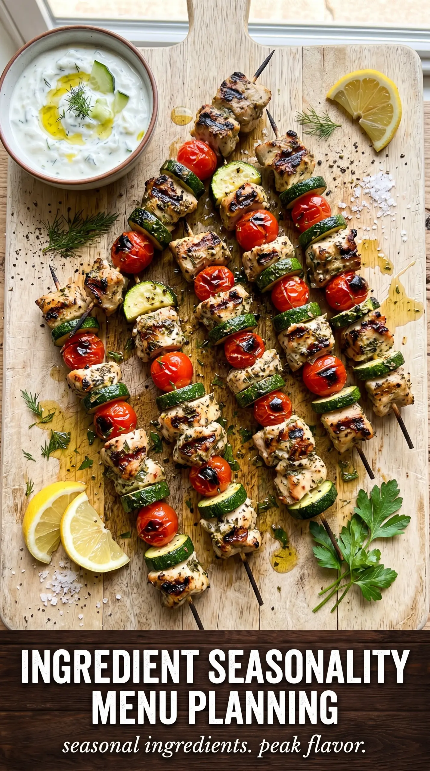 Greek Chicken Kabobs smoky lemon-garlic