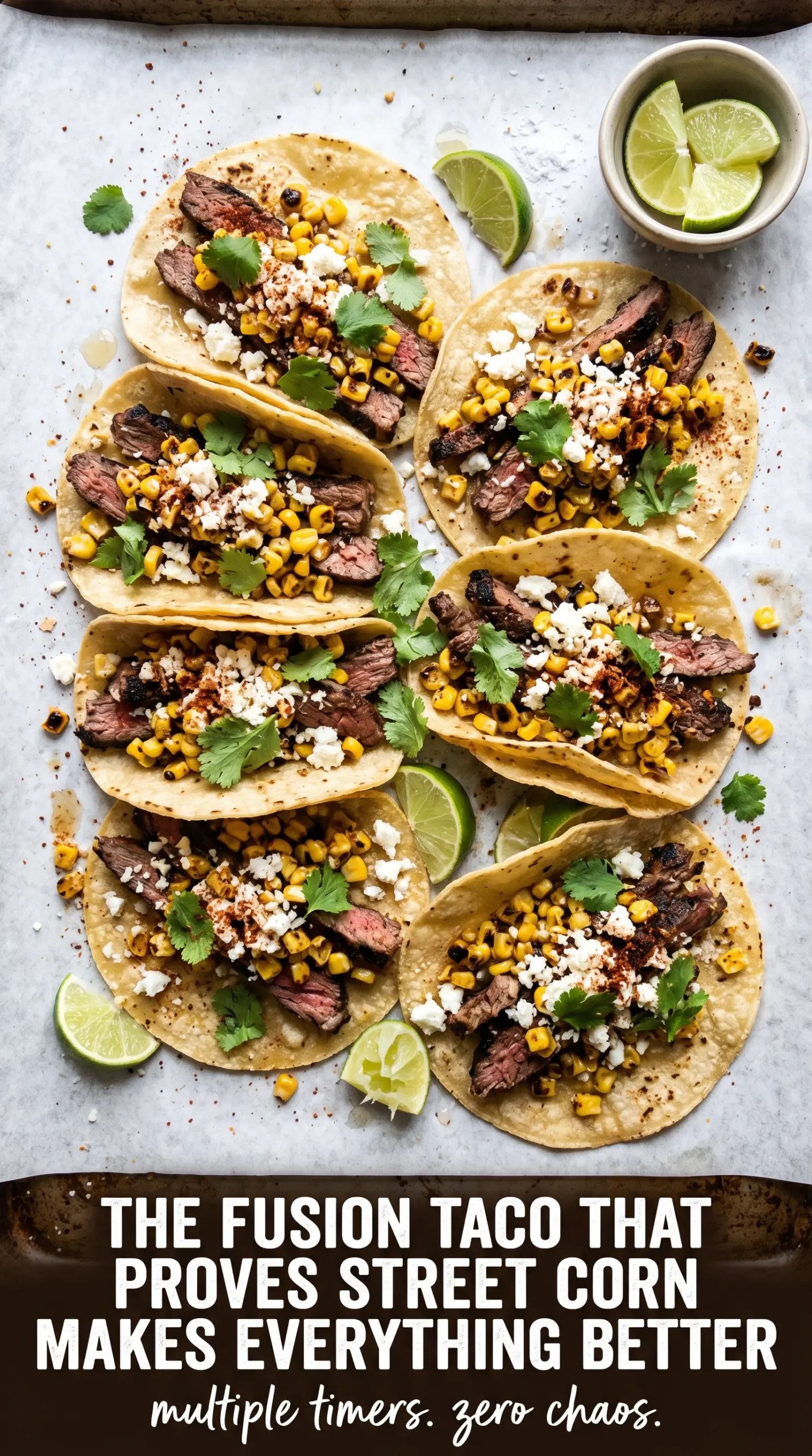 Grilled Steak Elote Tacos smoky creamy corn