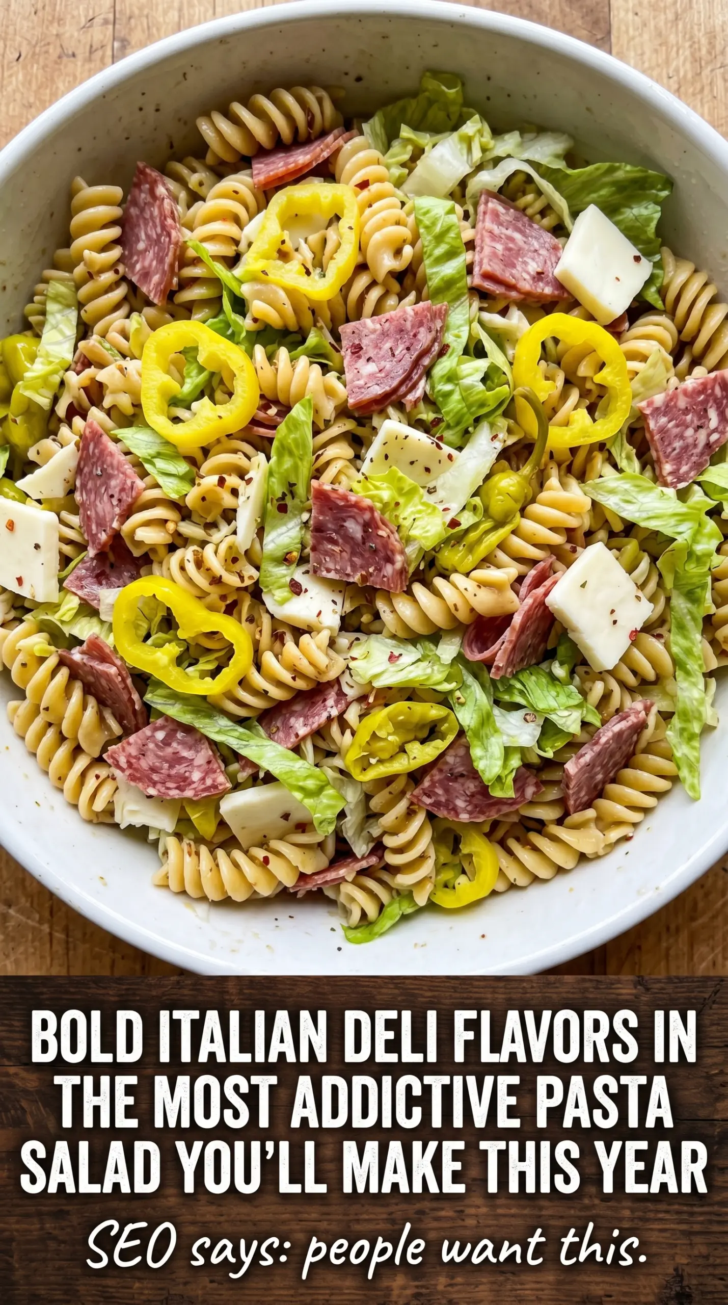 Italian Grinder Pasta Salad deli-style creamy crunchy